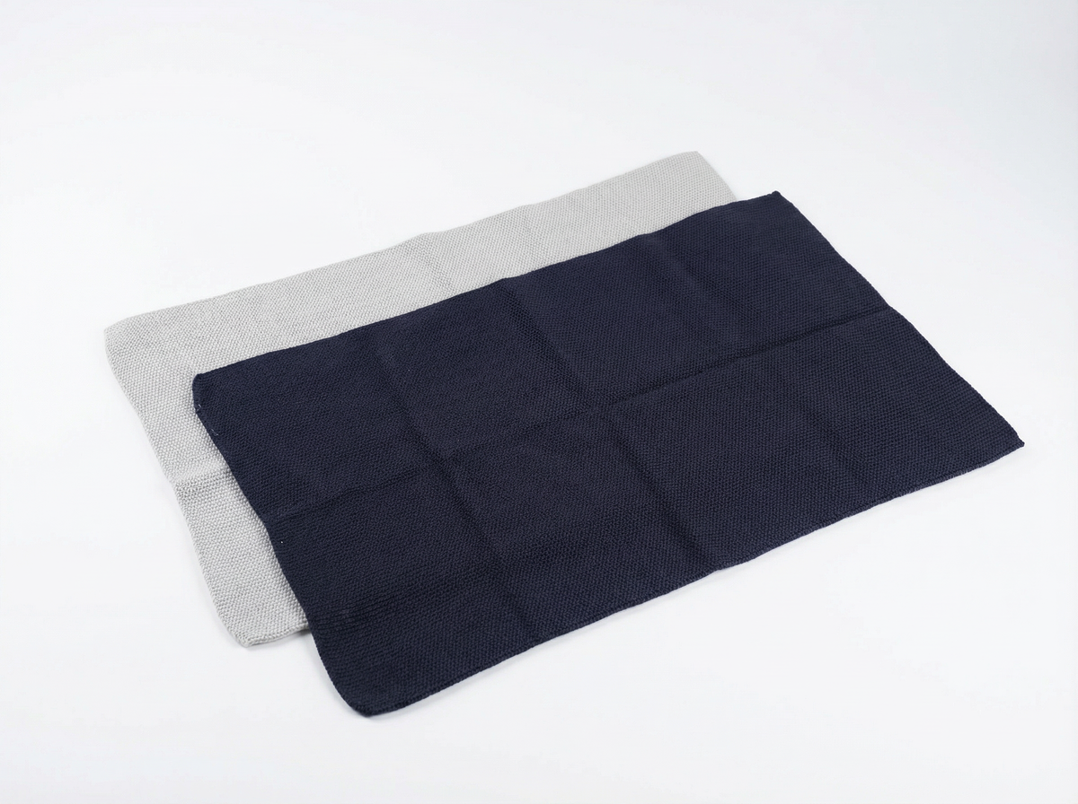 Pomme Pebble Knit Kitchen Towel (Light Grey/Navy)