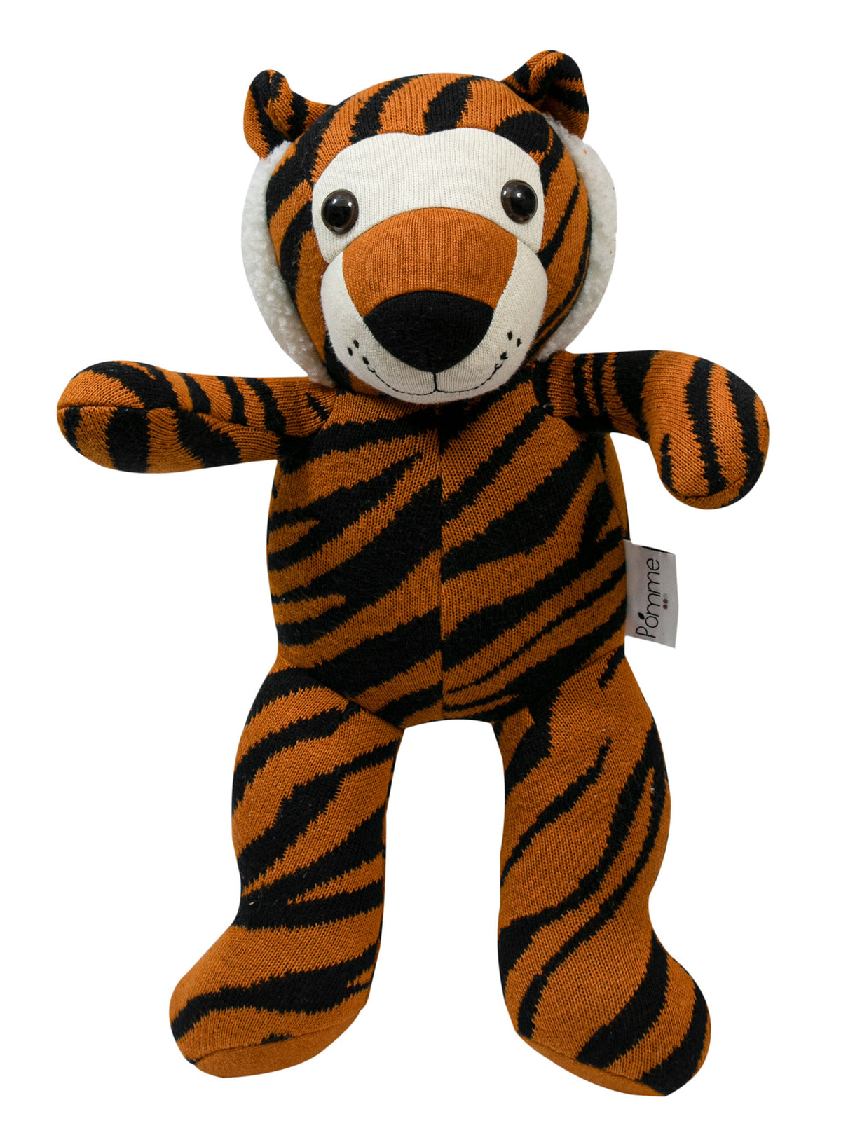 Pomme Soft Knitted Striped Tiger (Orange &amp; Black)