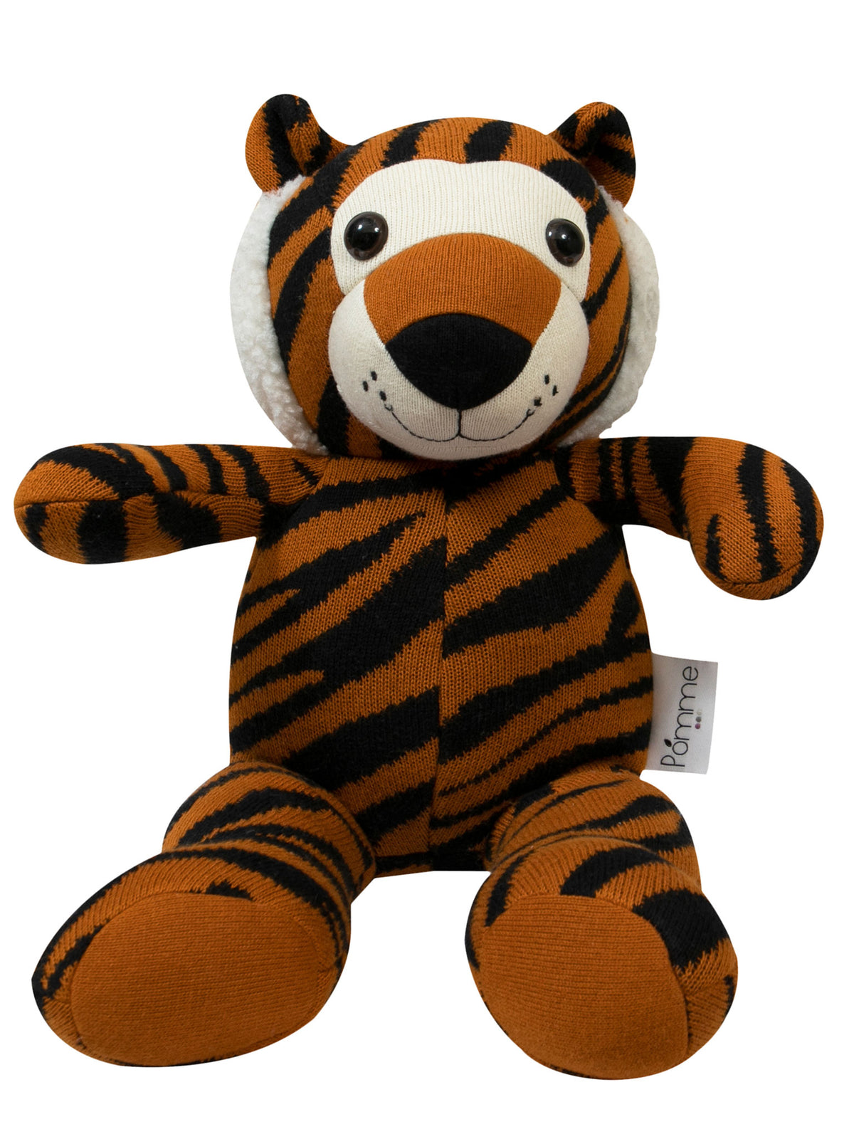 Pomme Soft Knitted Striped Tiger (Orange &amp; Black)