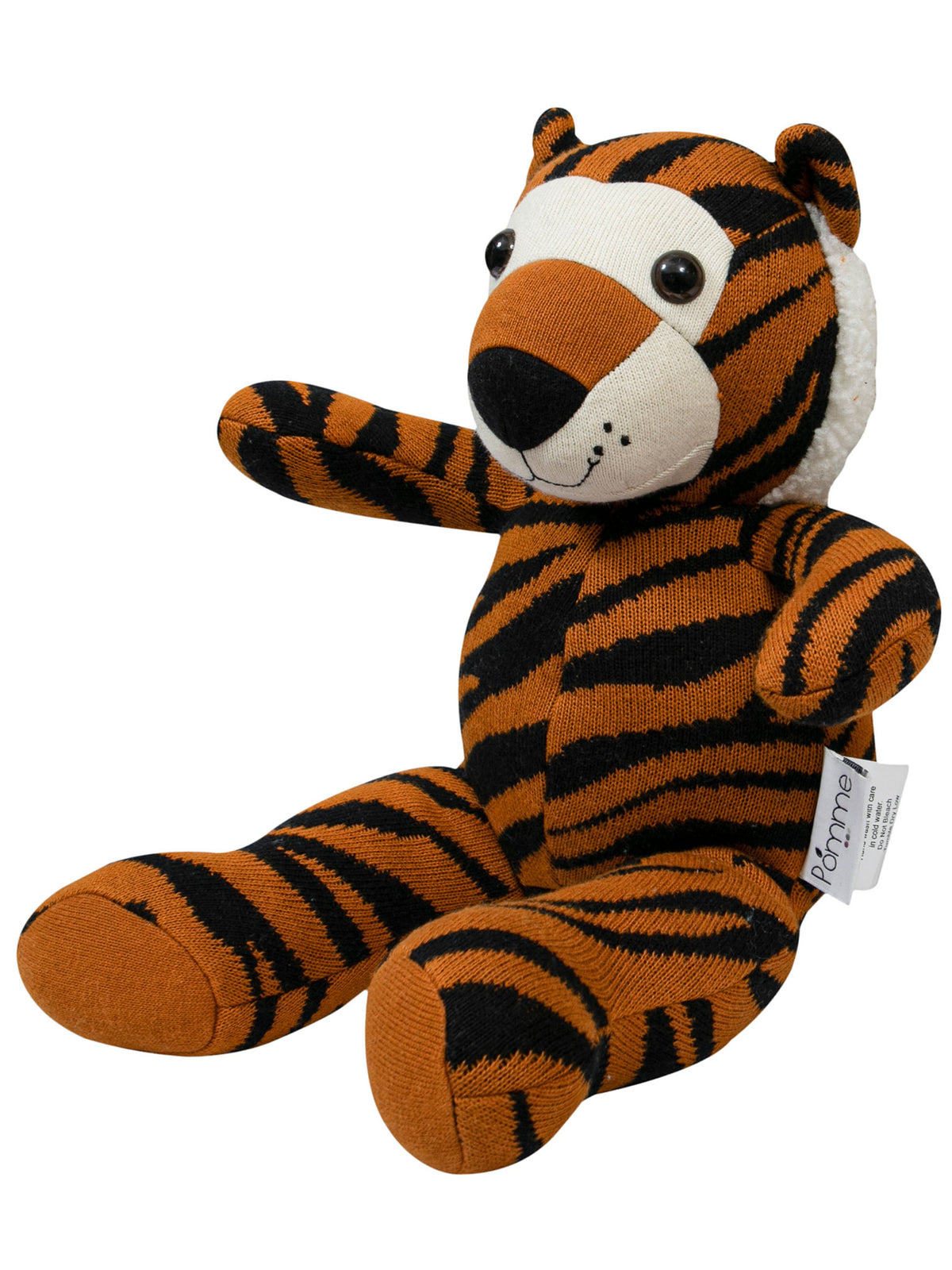 Pomme Soft Knitted Striped Tiger (Orange &amp; Black)