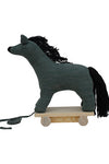 Knitted Soft Toy Horse With Wooden Cart