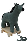 Knitted Soft Toy Horse With Wooden Cart