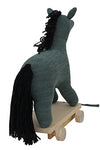 Knitted Soft Toy Horse With Wooden Cart