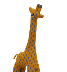 Knitted Soft Toy Giraffe With Wooden Cart