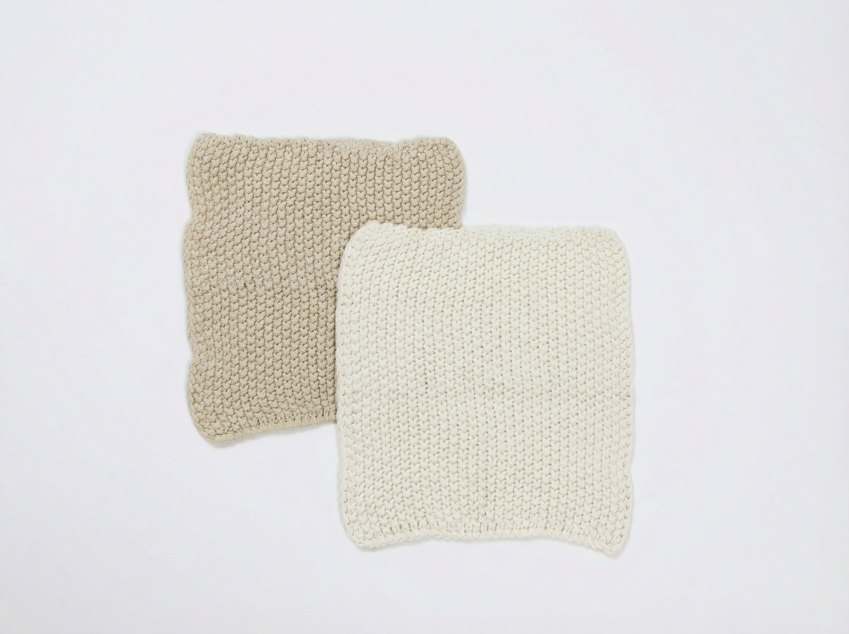 Pomme Pebble Knit Pot Holder (Frappe/ Ivory)