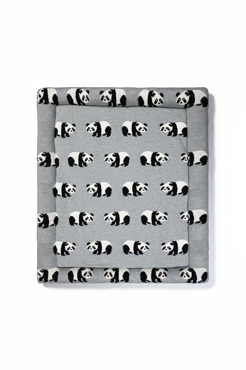 Pomme Knitted Cotton Panda-Themed Stuffed Playmat