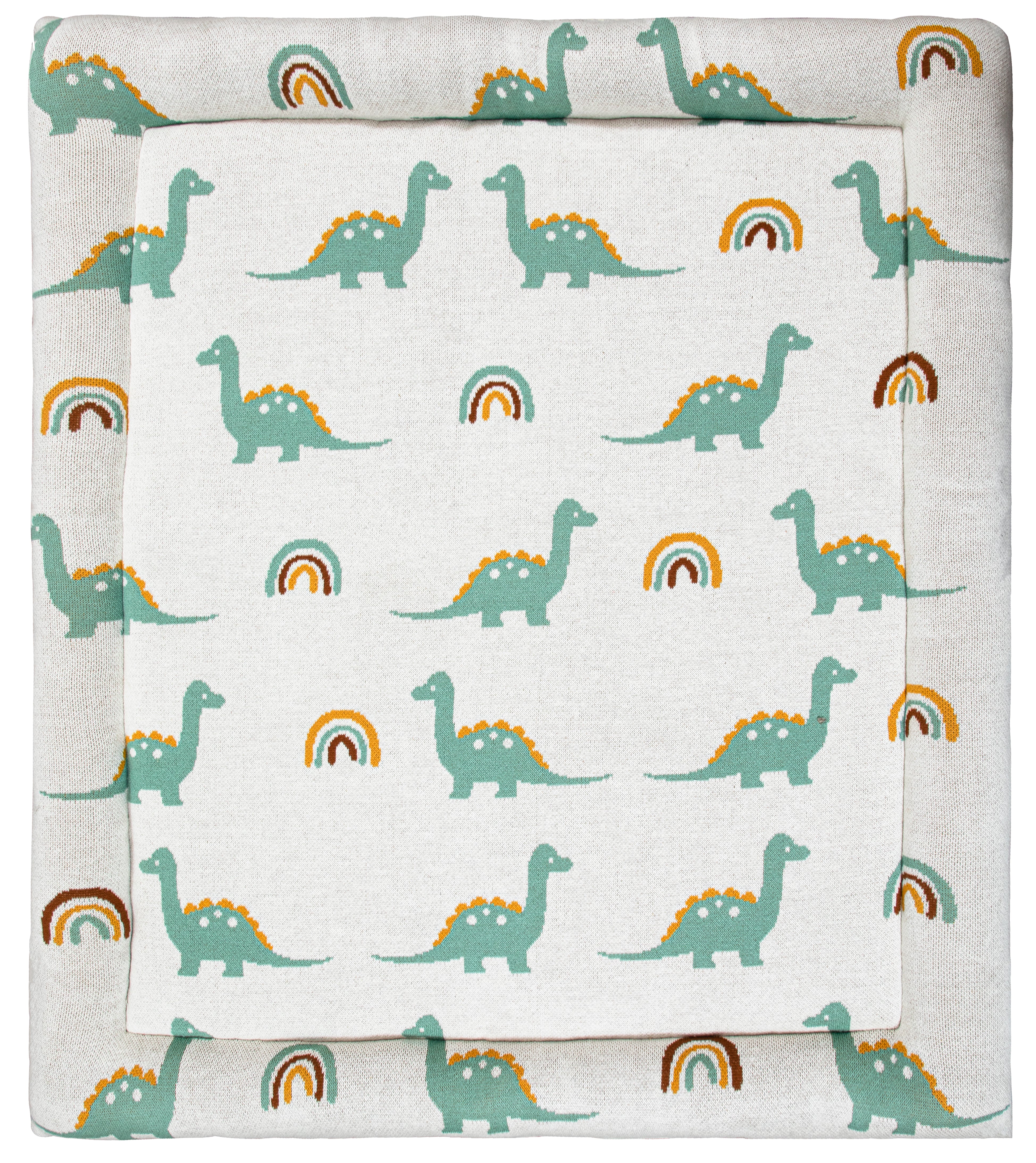 Knitted BABY dino PLAY MAT Ivory Feldspar