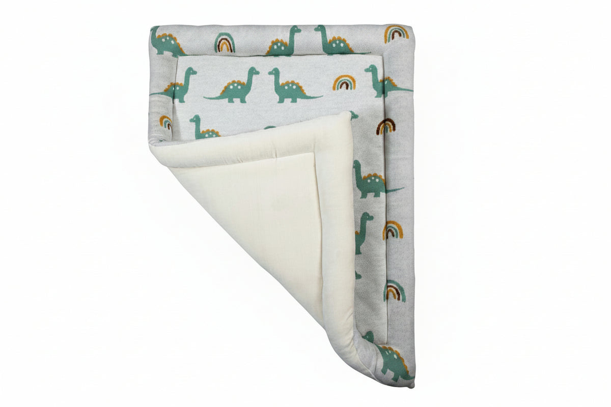 Pomme Knitted Cotton Dino-Themed Stuffed Playmat