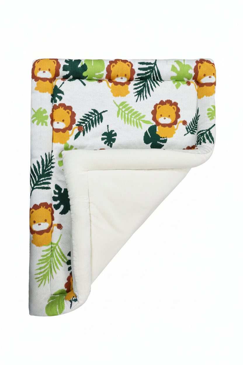 Pomme Knitted Cotton Lion-Themed Stuffed Playmat