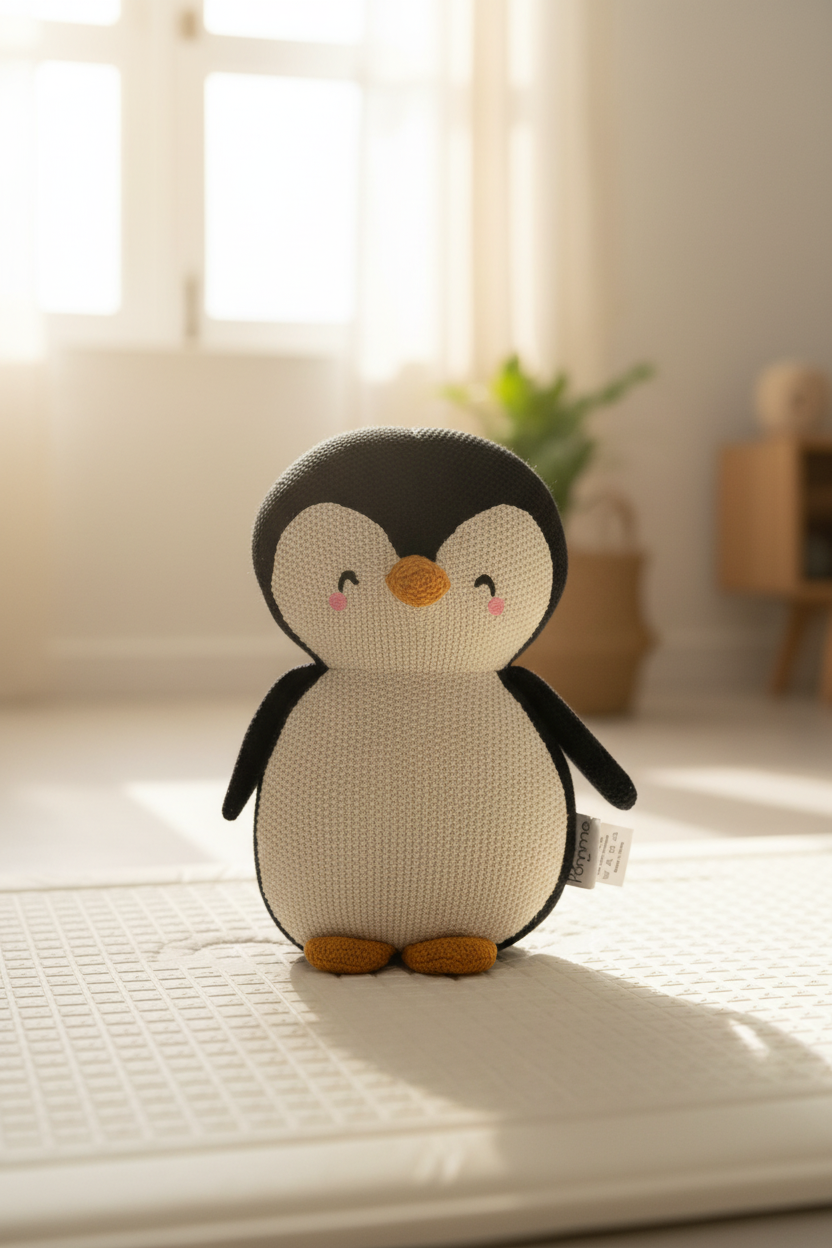 Pomme Cotton Knitted Joyful Penguin