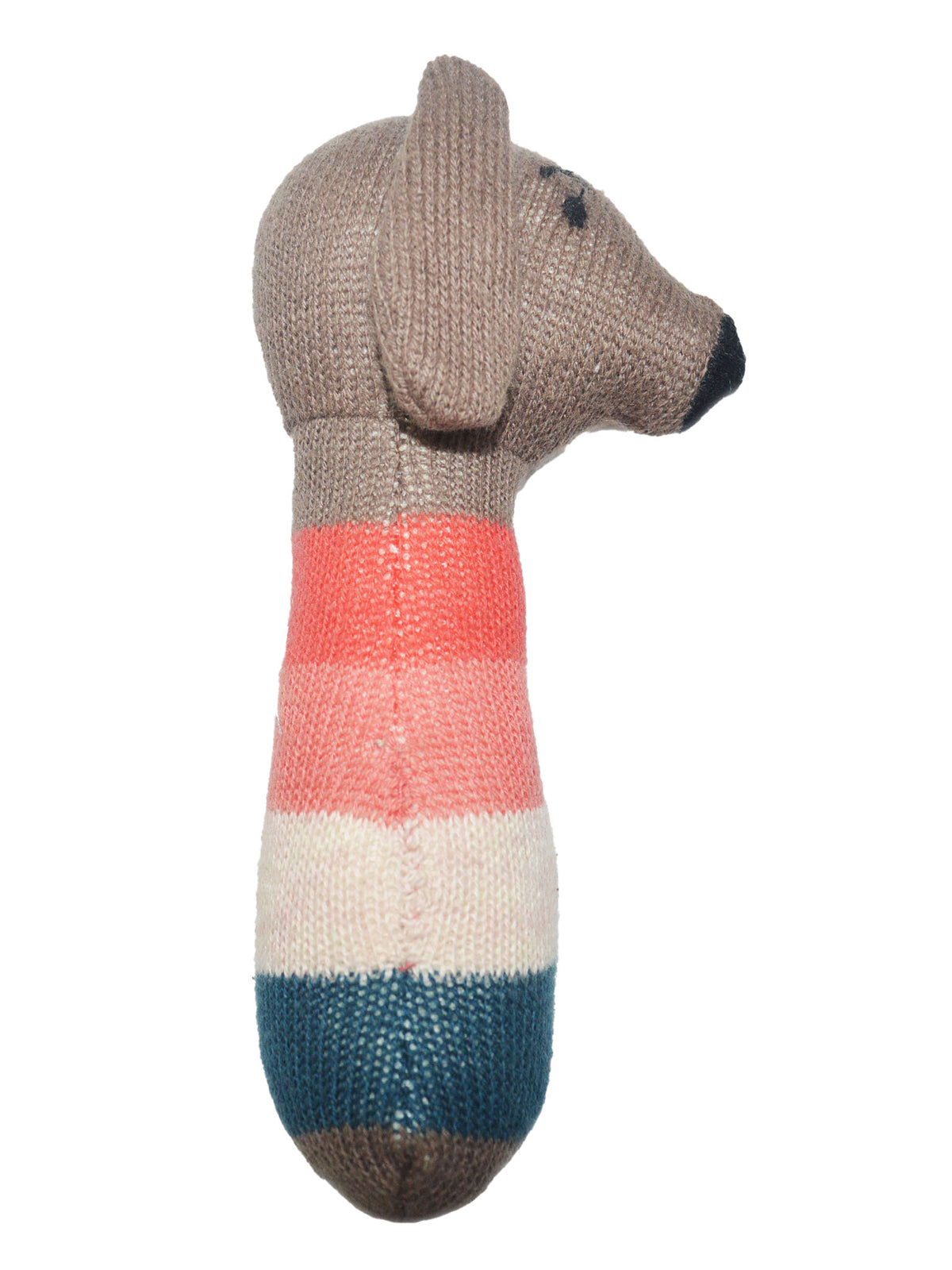 Pomme Playful Dog Knitted Cotton Rattle