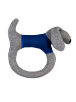 Load image into Gallery viewer, Knitted Rattle Dog With Wooden Ring