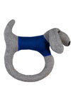 Knitted Rattle Dog With Wooden Ring