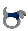 Knitted Rattle Dog With Wooden Ring