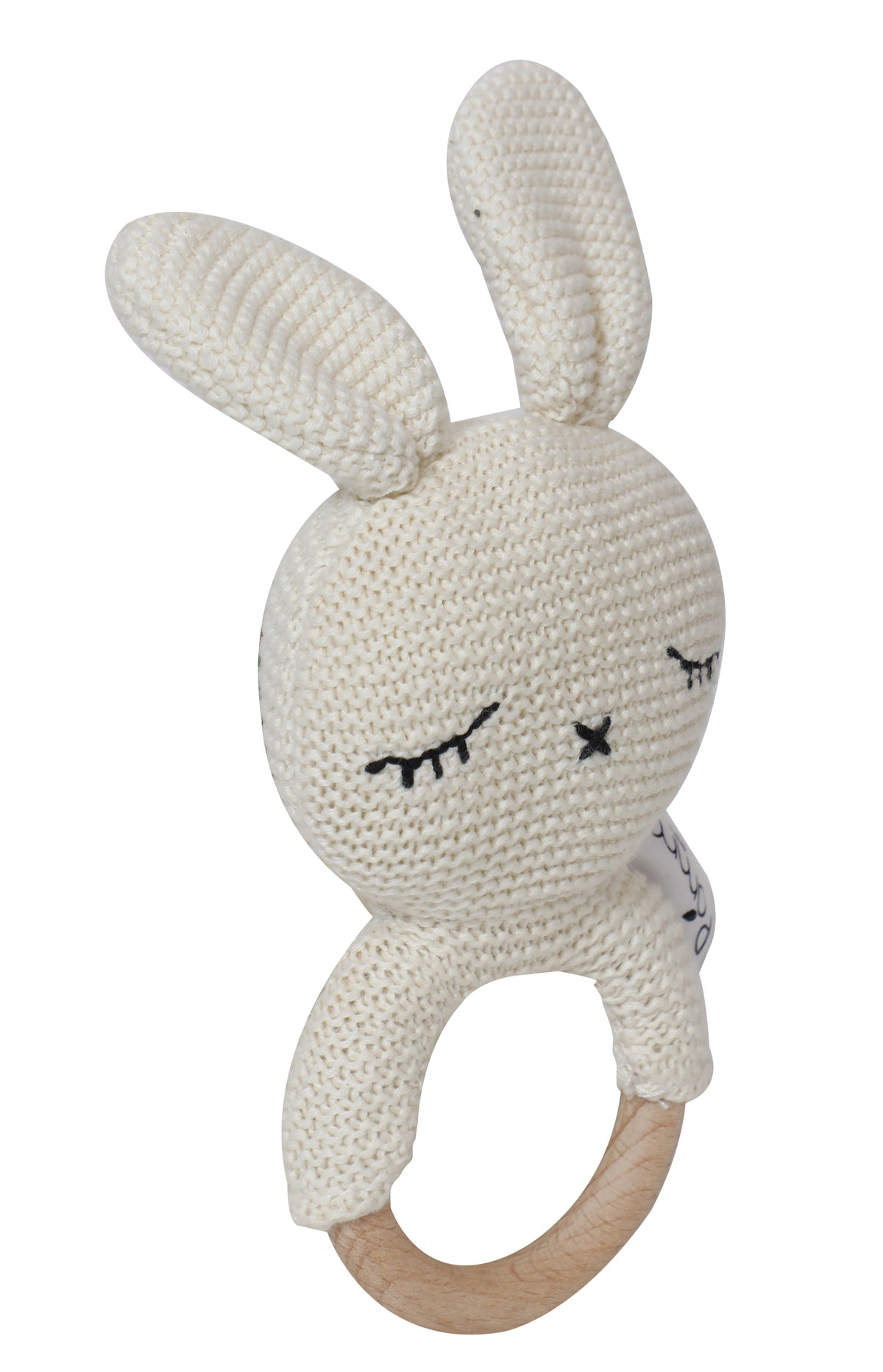 Pomme Blushing Bunny Knitted Cotton Rattle & Teether