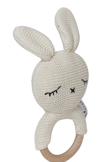 Knitted Soft Bunny Rattle/Teether