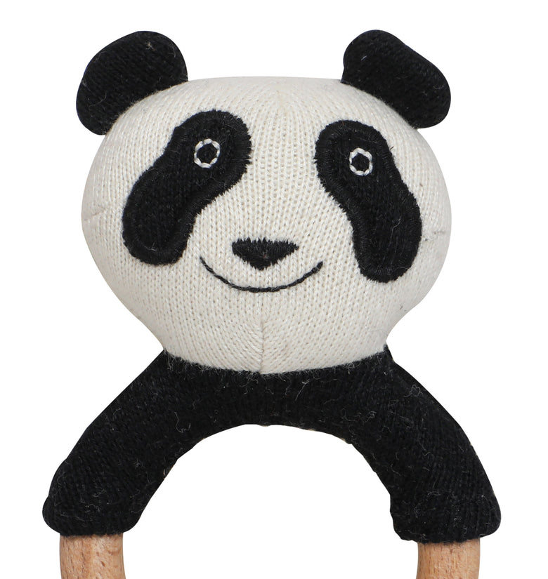 Knitted Soft Panda Rattle/Teether