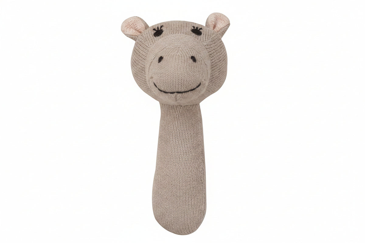 Pomme Cotton Knitted Hippo Rattle