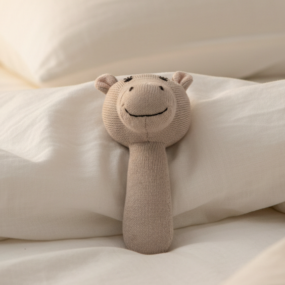 Pomme Cotton Knitted Hippo Rattle