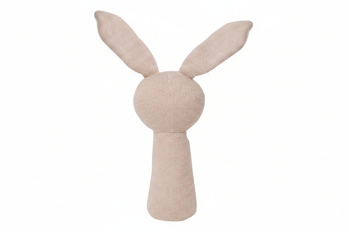 Pomme Shy Bunny Knitted Cotton Rattle