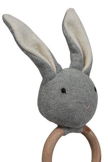 Knitted Soft Bunny Rattle/Teether
