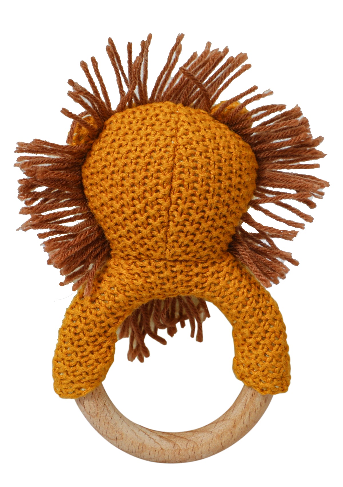 Pomme Playful Lion Knitted Cotton Rattle & Teether