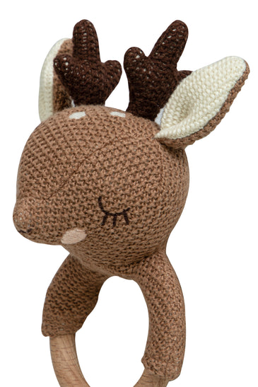 Knitted Soft Deer Rattle/Teether