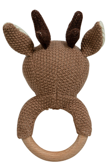 Knitted Soft Deer Rattle/Teether