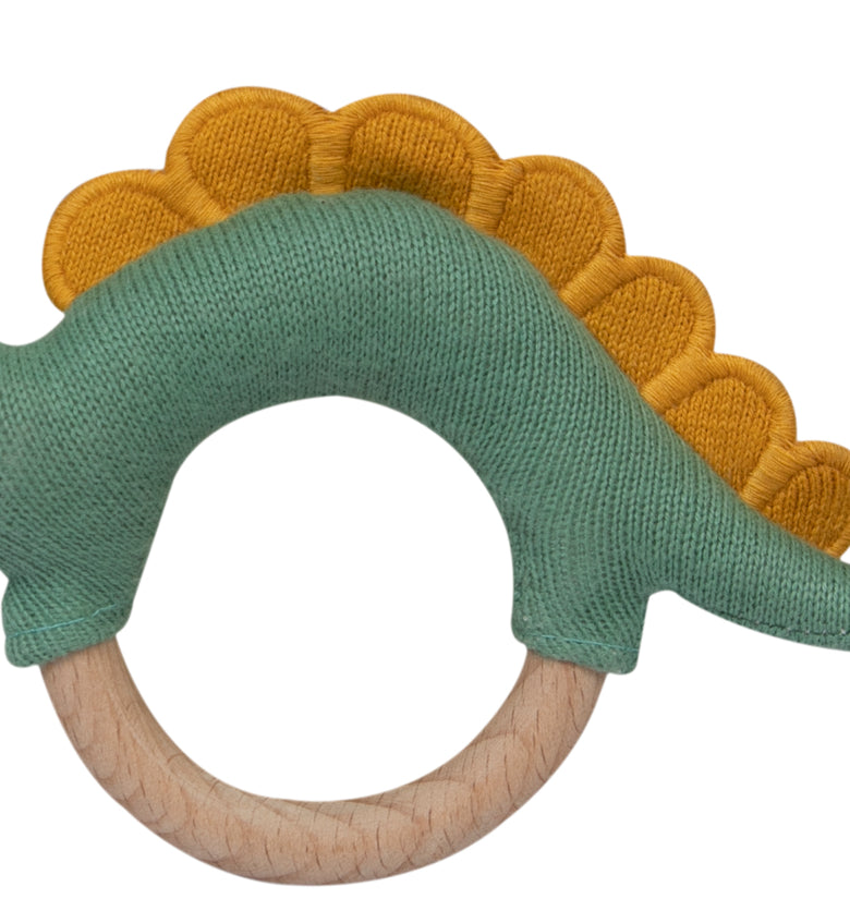 Knitted Soft Dino Rattle/Teether