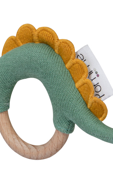 Knitted Soft Dino Rattle/Teether