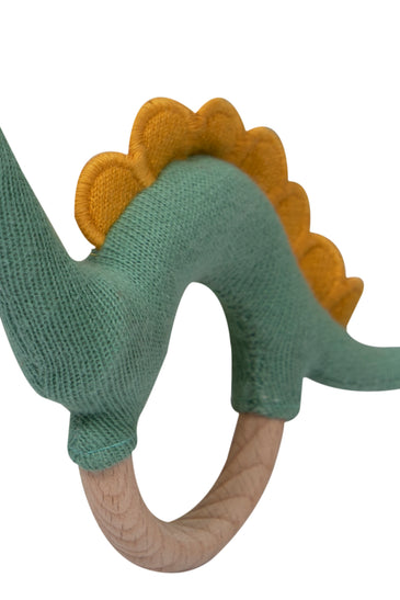 Knitted Soft Dino Rattle/Teether