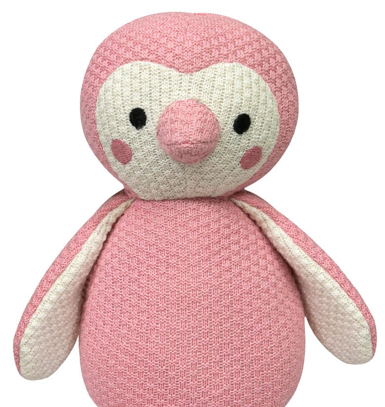 Knitted Penguin Soft Toy Pink