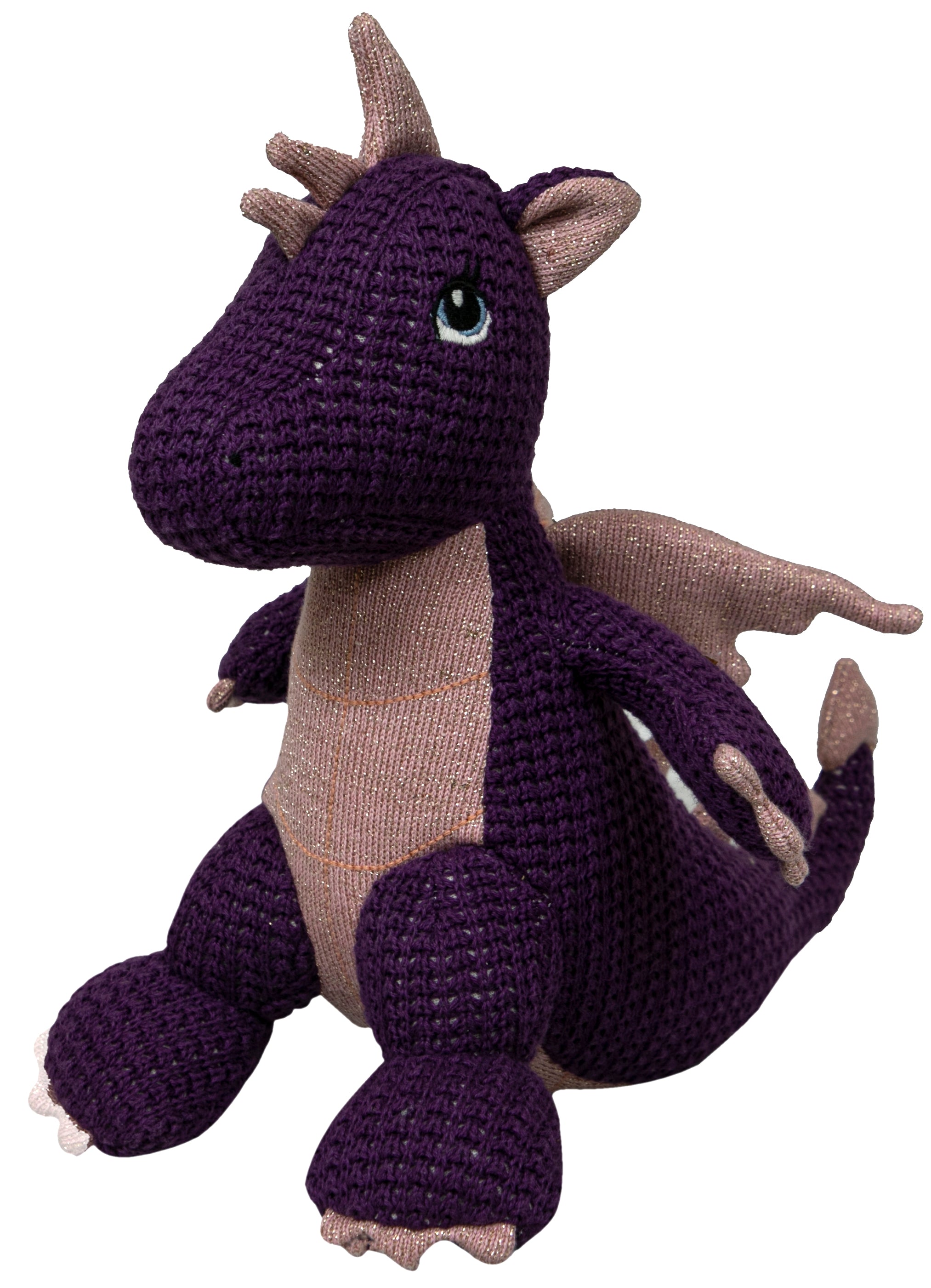 Knitted Dragon Soft Toy Purple