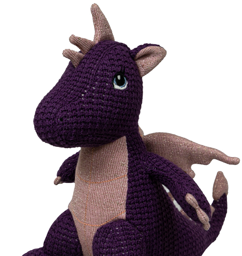 Knitted Dragon Soft Toy Purple