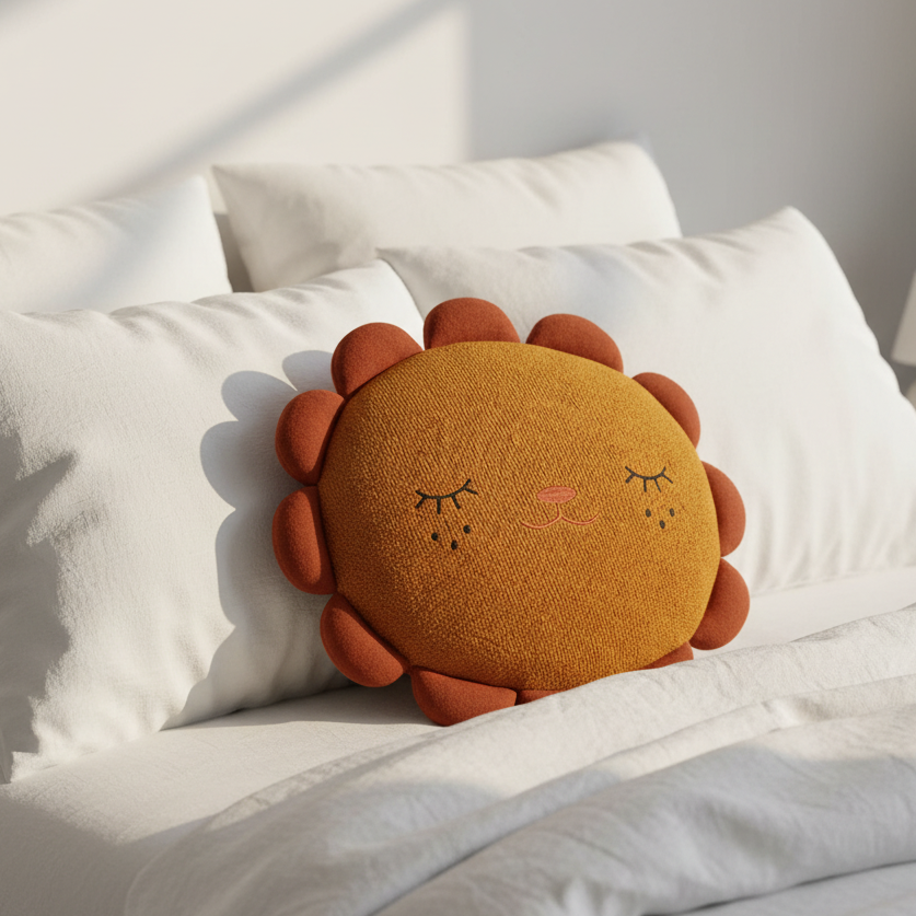 Pomme Cotton Knitted Soft Sun Flower Cushion