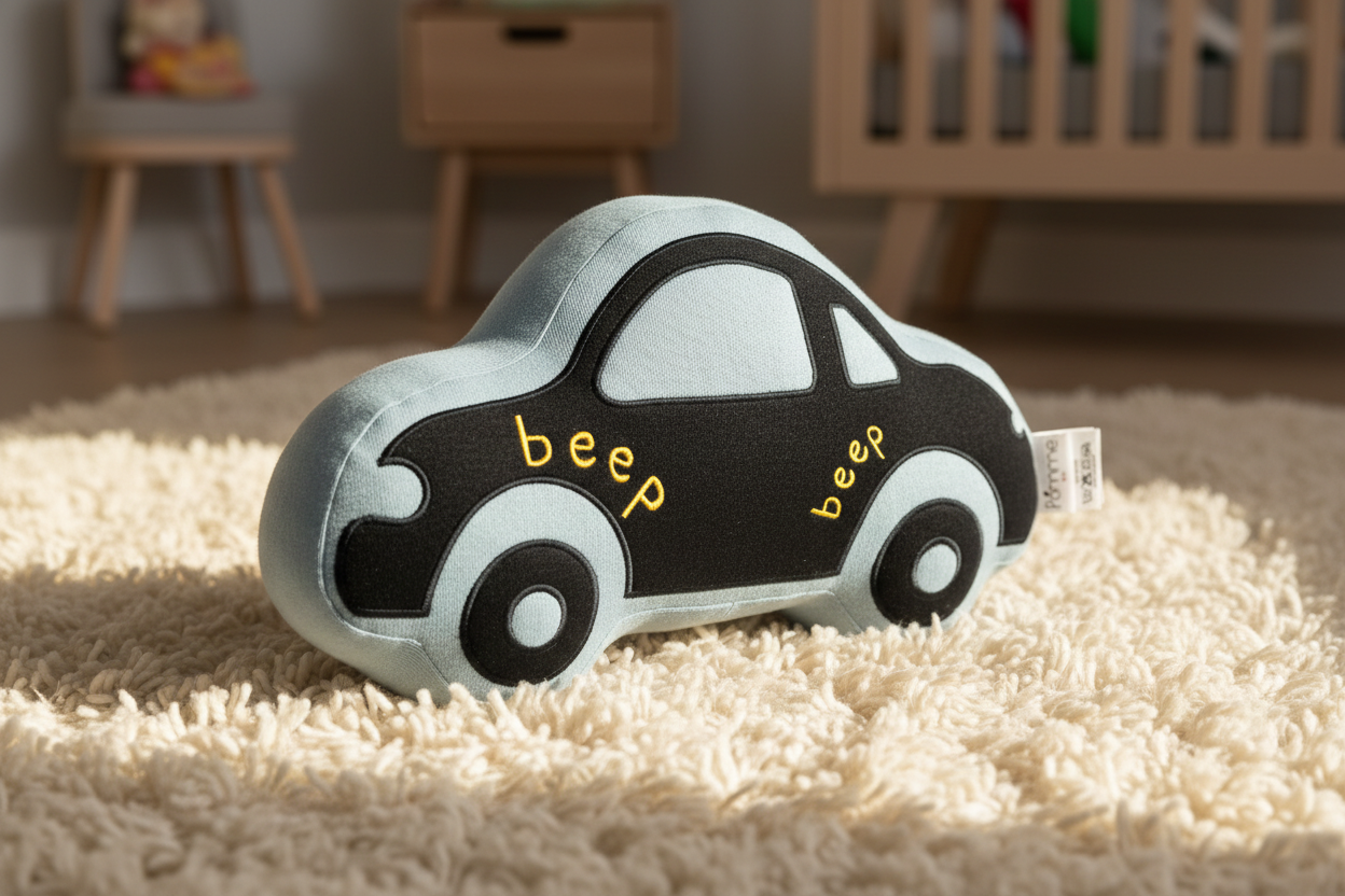 Pomme Cotton Knitted Blue Car