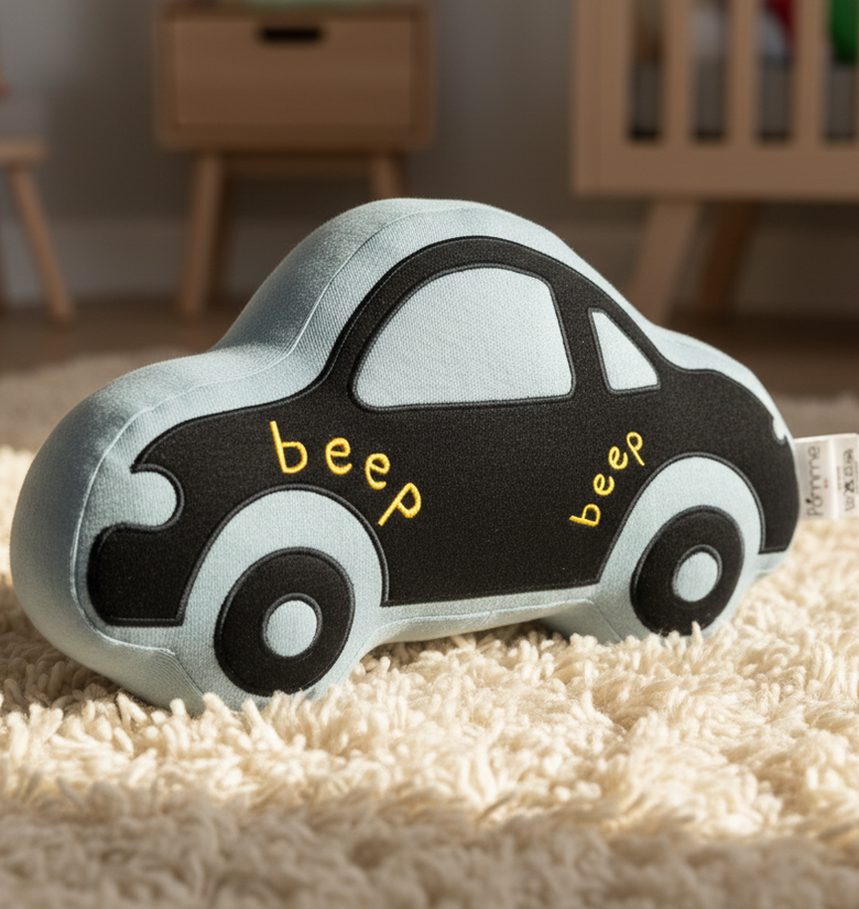 Pomme Cotton Knitted Blue Car