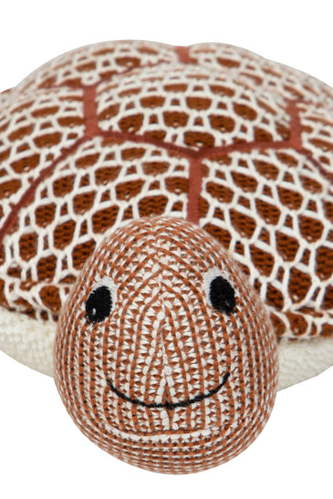 Knitted Tortoise Soft Toy Amber Brown
