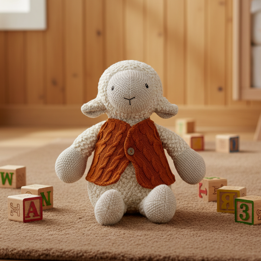 Pomme Cotton Knitted Smart Sheep Soft Toy