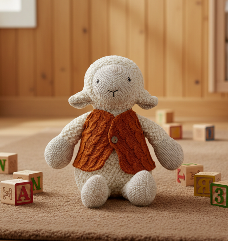 Pomme Cotton Knitted Smart Sheep Soft Toy