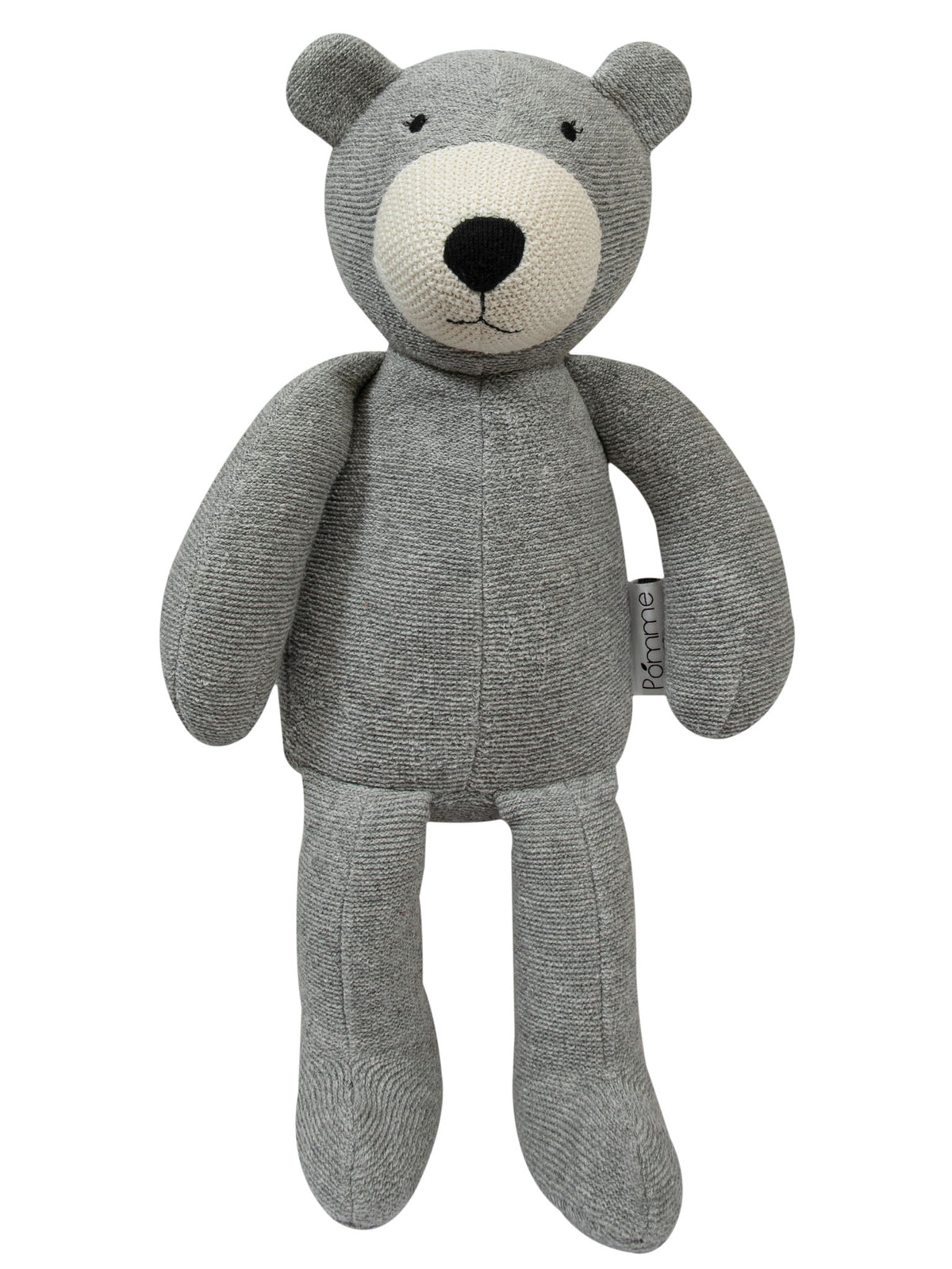 Pomme Cotton Knitted Soft Teddy Bear (Grey)