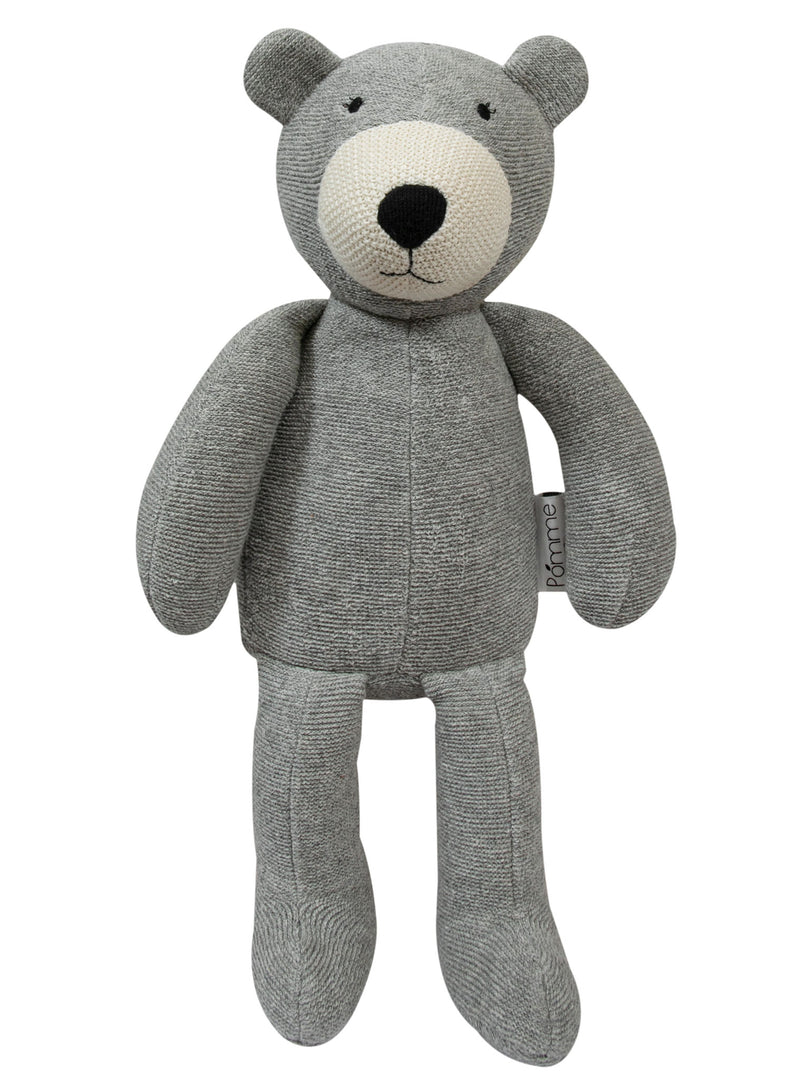 Knitted Soft Toy Grey Bear