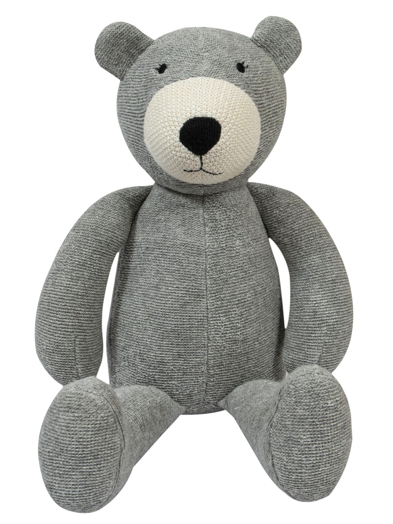 Knitted Soft Toy Grey Bear