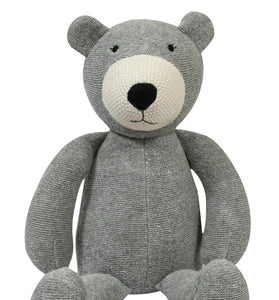 Knitted Soft Toy Grey Bear