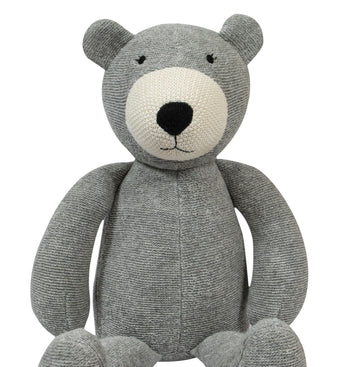 Knitted Soft Toy Grey Bear