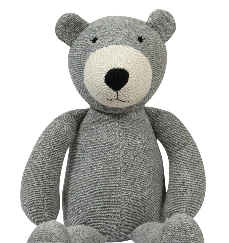 Knitted Soft Toy Grey Bear