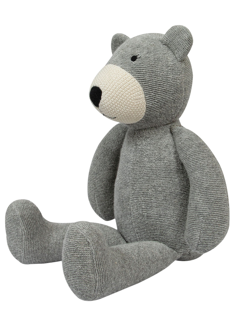 Knitted Soft Toy Grey Bear