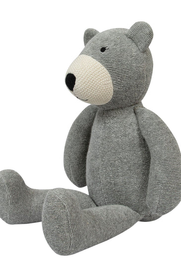 Knitted Soft Toy Grey Bear