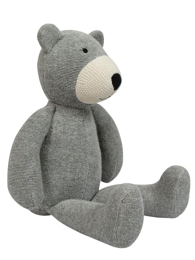 Knitted Soft Toy Grey Bear