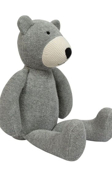 Knitted Soft Toy Grey Bear